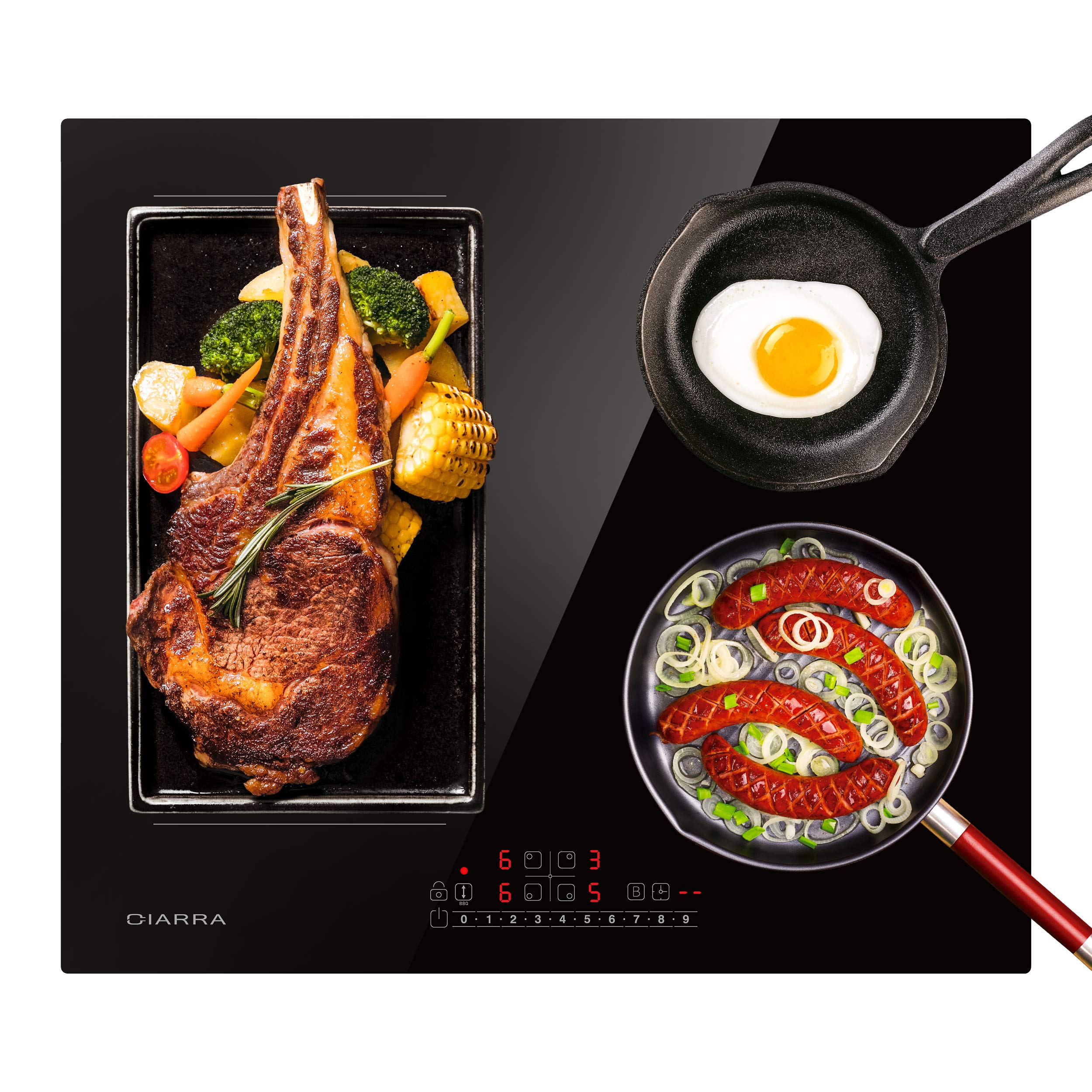 Buy CIARRA CBBIH4BF Builtin 4 Zones 1 Flex Zone induction hob, 7200W
