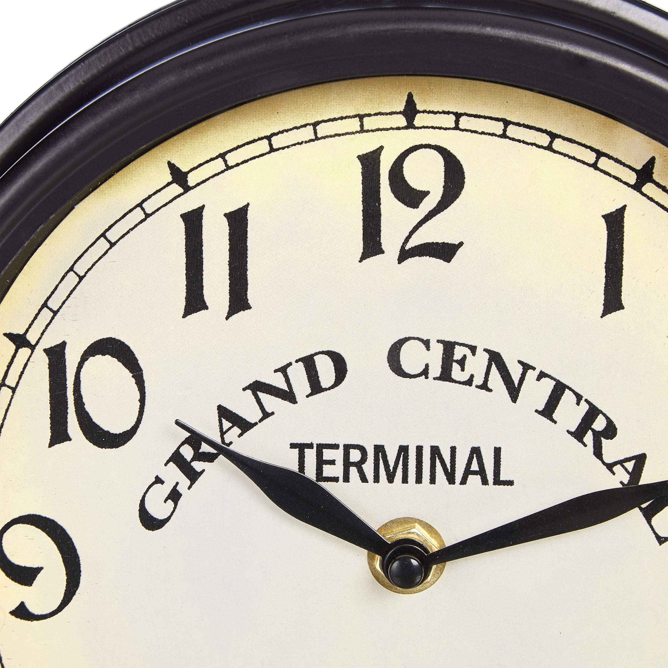 Relaxdays Reloj de estación de Tren, Doble, Retro, A Pilas, Vintage, Negro
