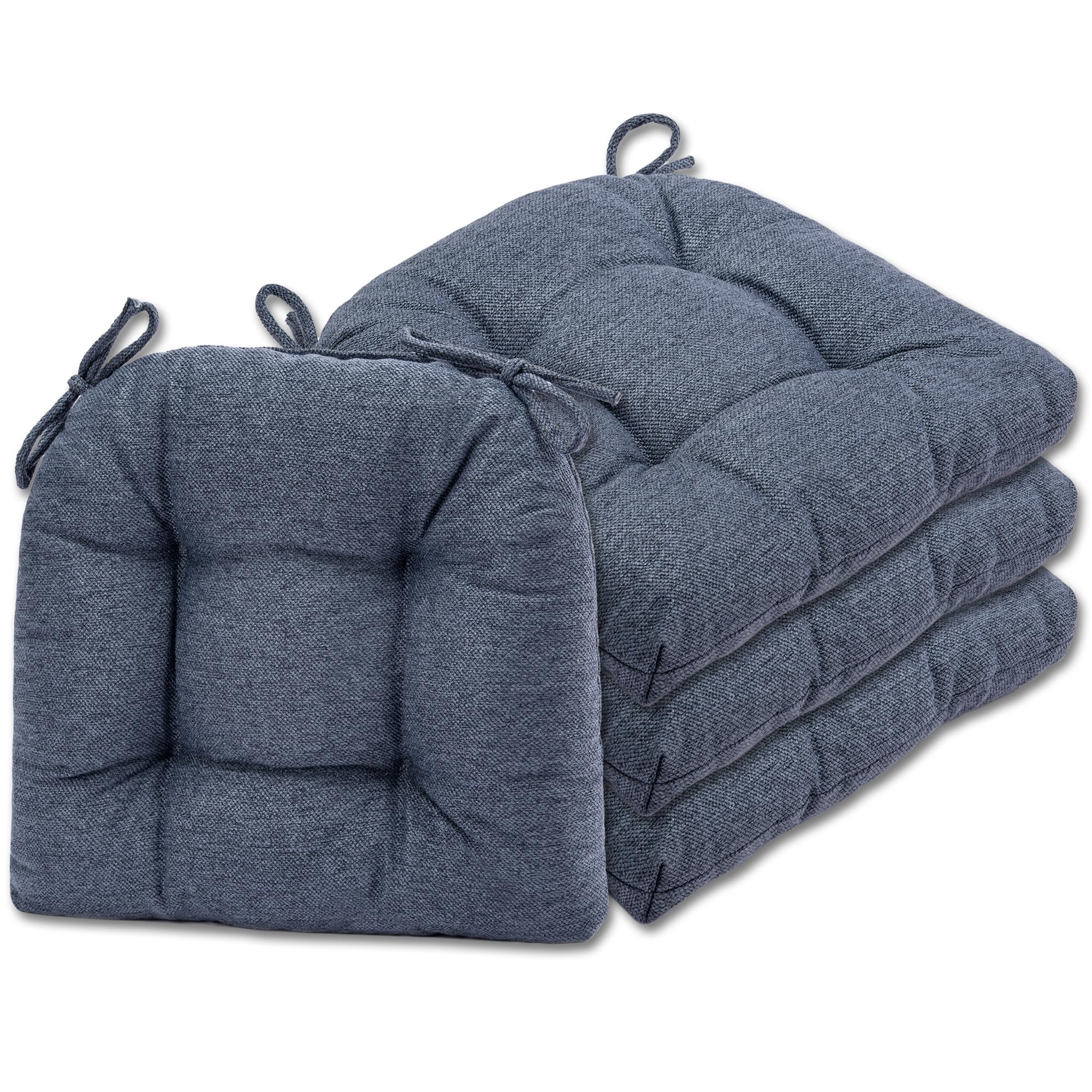 SQUARE MOON D-Shaped 3" Thick Chair Cushions, Chair Pads for Dining Chairs and Kitchen Chairs, Indoor Dining Room Seat Cushions with Ties, Machine