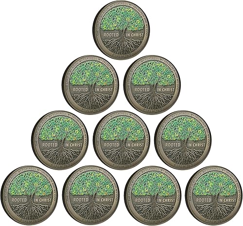 Miniatura 8 de Arraigado en Cristo El Señor es Mi Roca, Mi Fortaleza, Mi Libertador Basado en la Fe Cristiana Desafío Cristiano Versículo de Regalo (Paquete de 3)