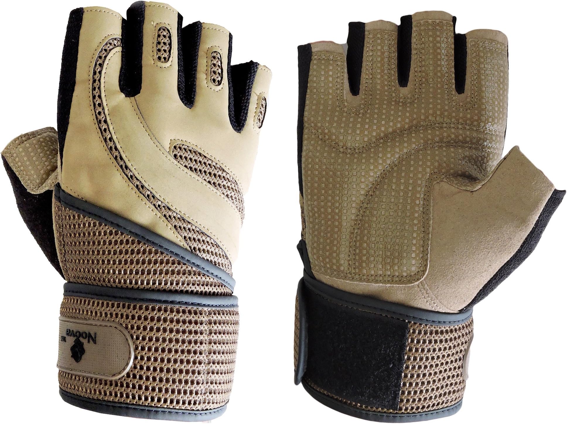 Noova Microfiber Full Palm Protection Weight Lifting Gym Gloves for Men and Women with Wrist Support Wraps