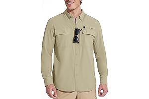 Men's Outdoor Long Sleeve Fishing Shirt with UPF 50+
