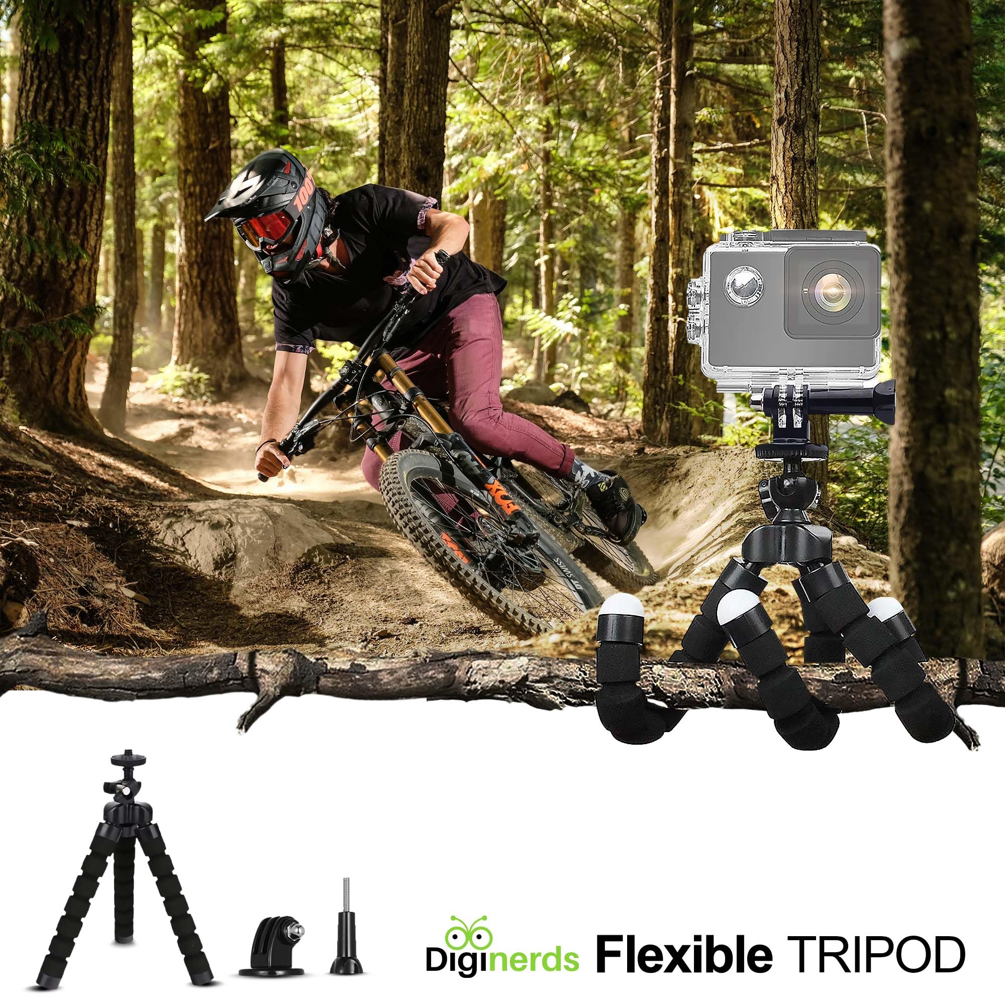 DigiNerds Zestaw akcesoriów do kamery sportowej 50 w 1 kompatybilny z GoPro Hero11/10/9/8/7/6/5, GoPro Max, GoPro Fusion, Insta360, DJI Osmo Action, AKASO i innymi