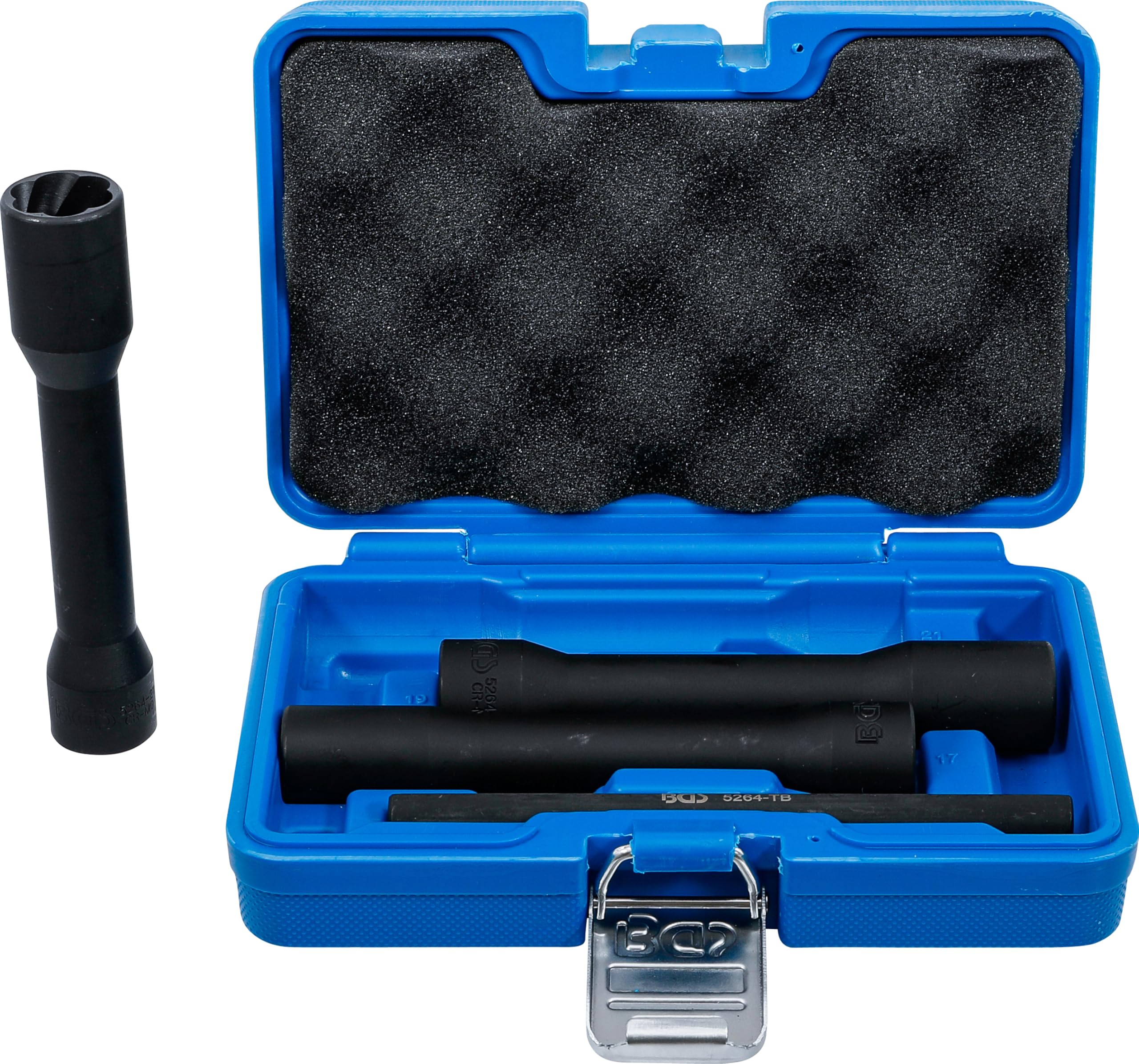 BGS 5264 | Juego de llaves de vaso de perfil en espiral / extractores de tornillos, largas | entrada 12,​5 mm (1/​2") | 17 - 21 mm | 4 piezas