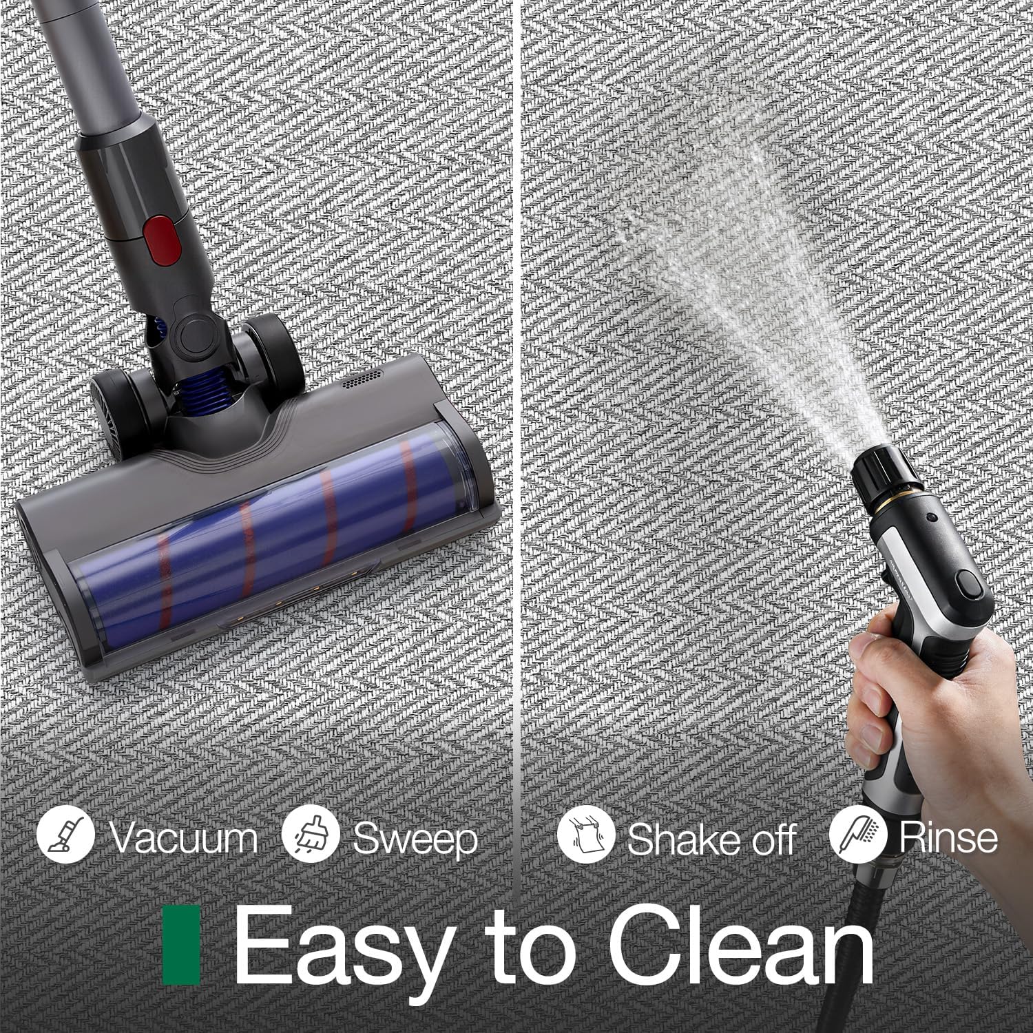 LUMI Ultra Thin Indoor Door Mat for Entrance 24"x36", Non Slip Entryway Mat, Low Profile Doormat, Unique Herringbone Design Carpet for Inside, Patio, Porch, Gray - Image 7