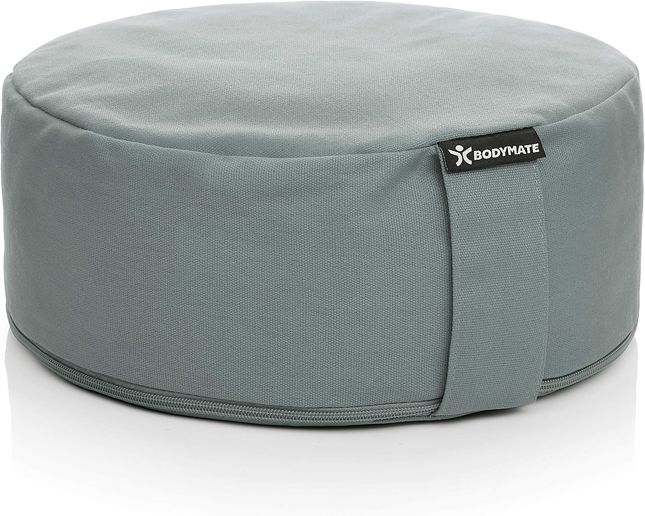 BODYMATE Meditation Cushion/Yoga Pillow D31cm H13cm – Removable washable 100% Cotton Cover - Inner cotton bag filled with buckwheat husks