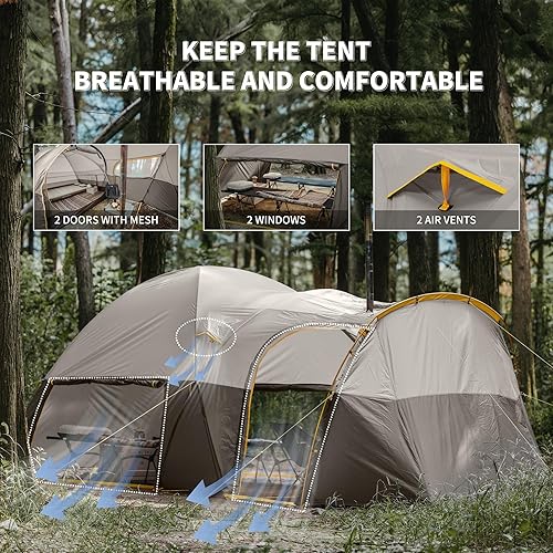 Miniatura 6 de Naturehike KOTA - Tienda de campaña para 468 personas, doble capa, impermeable, para 4 personas, 6 personas y 8 personas para campamento, tienda