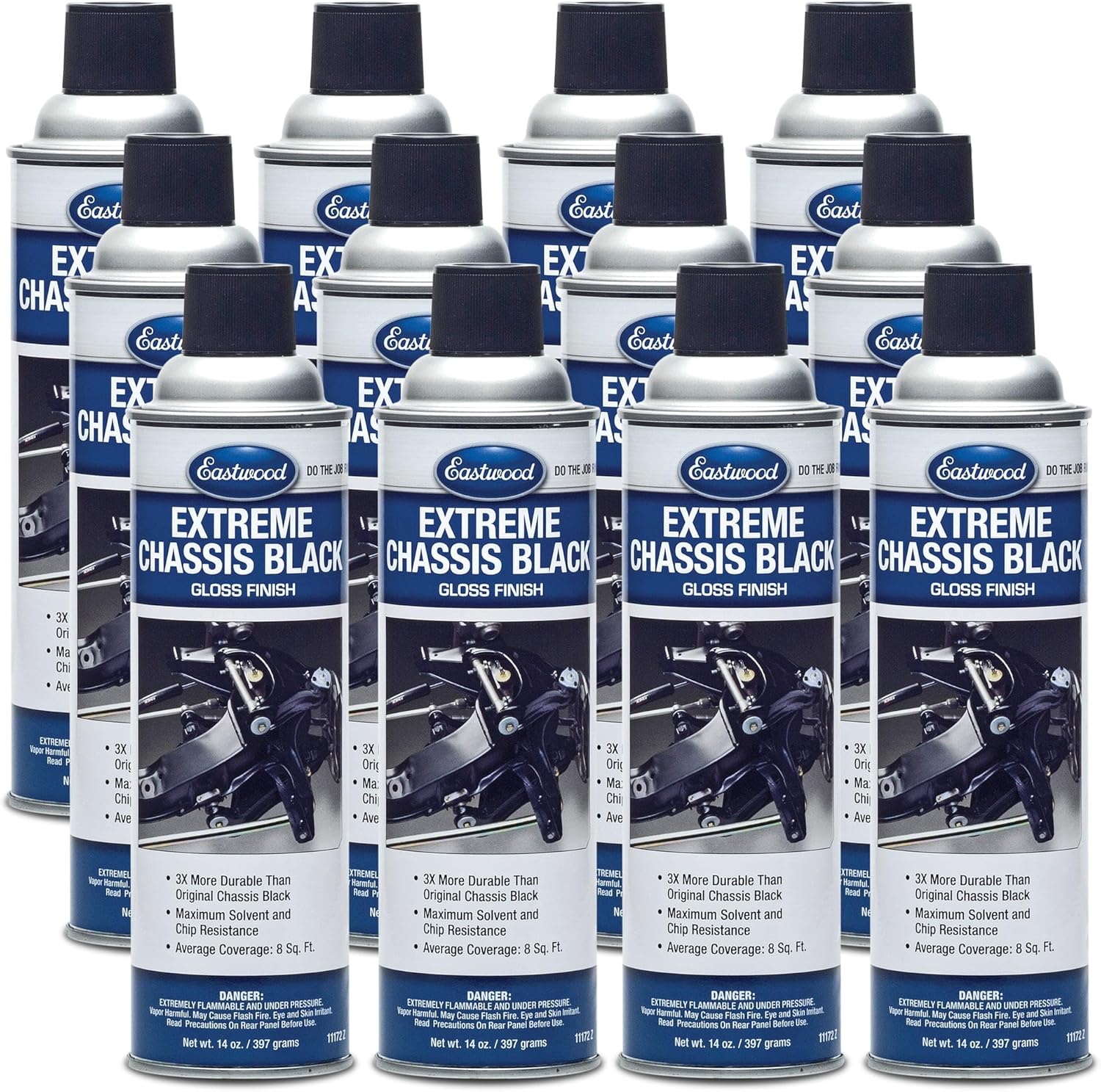 Eastwood Extreme Chassis Black High Gloss Aerosol Spray Paint 14 oz 4 Pack