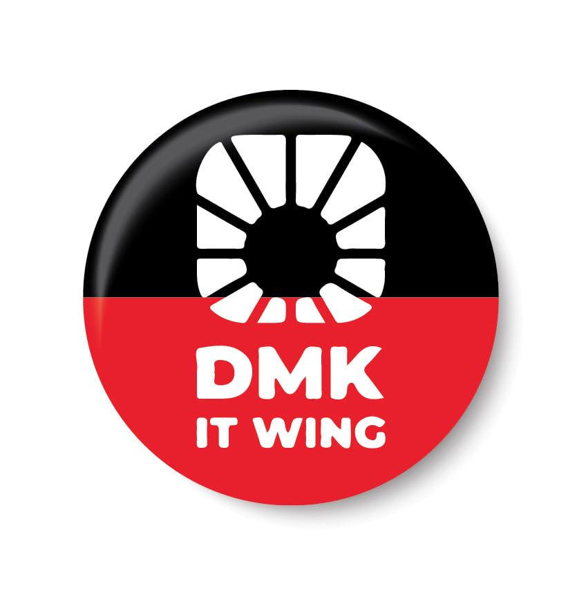 DMK IT Wing I Dravida Munnetra Kazhagam I DMK I Pin Badge Multicolor