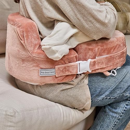 Vista 32 de My Brest Friend Funda de almohada de lactancia de lujo, ideal para madres lactantes, almohada no incluida, rosa suave