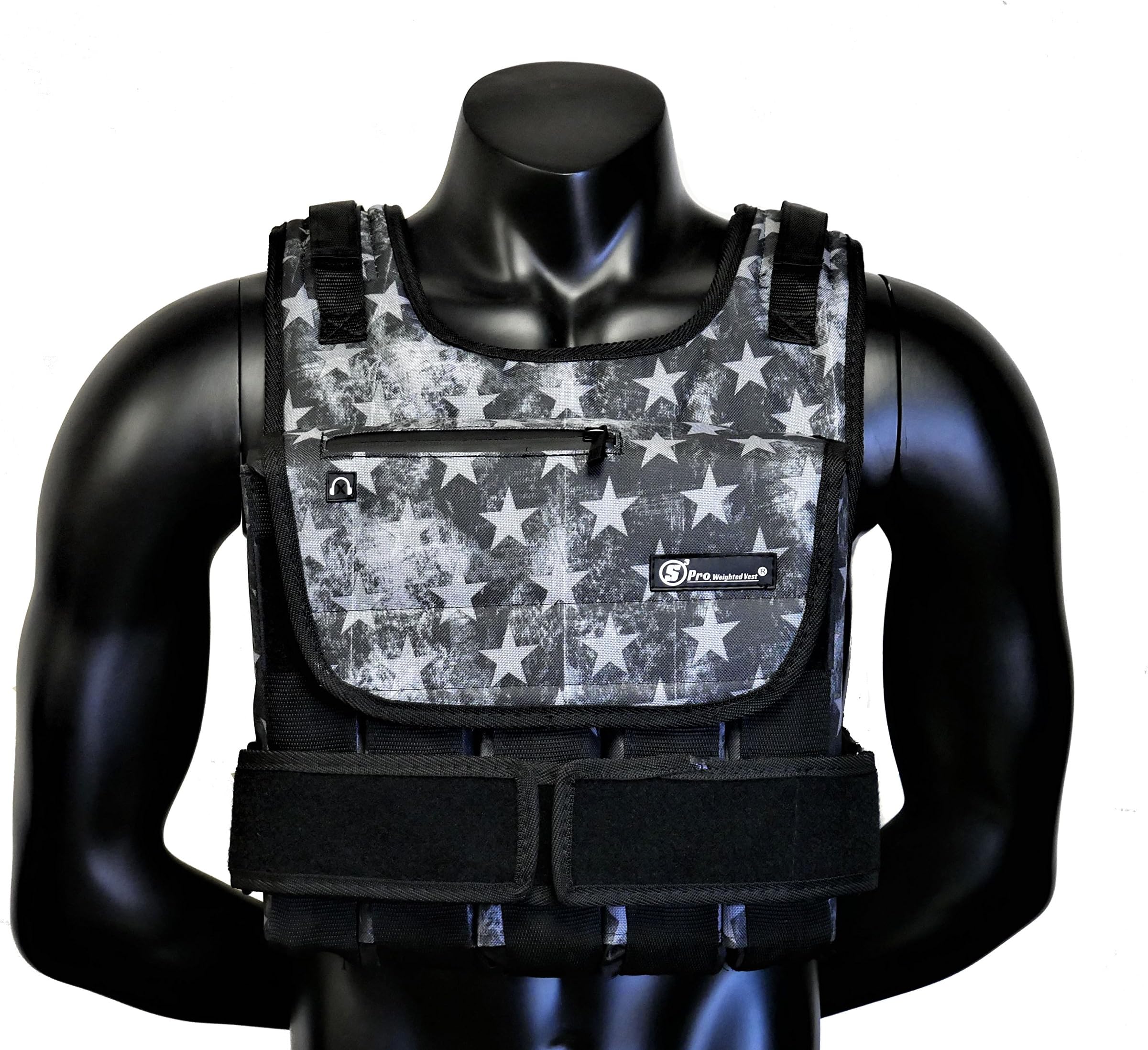 Weight vest (Short) - premium quality - best for cross fit training - running - jogging - Fully Adjustable (S pro weight vest) (Pro II - S.T Camo, 60lbs(Iron ore bags))