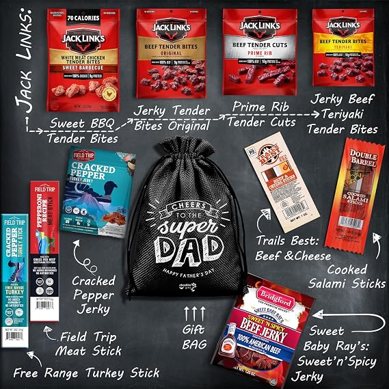 Beef Jerky Fathers Day Gift for Dad Jerky Gift Basket Best Dad Ever Gifts