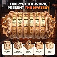 Vista 6 de ESC WELT Cryptex - Envoltura de regalo secreta de madera de abedul única - Rompecabezas 3D ecológico - Brainteaser interactivo - Caja de regalo
