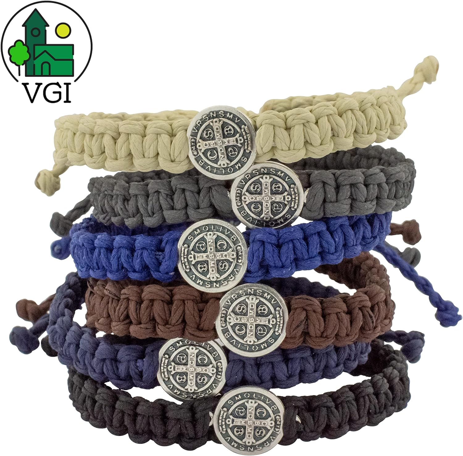 Woven Saint Benedict Bracelets | Sturdy Adjustable Cords with St. Benedict Medal | Patron Saint of Students and Europe | Great Catholic Gift for Confirmation - Image 2
