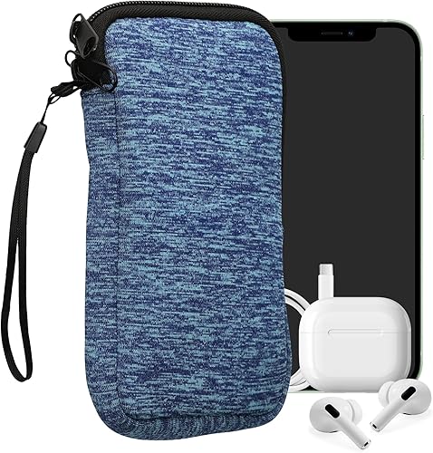 Miniatura 85 de kwmobile Bolsa de neopreno para teléfono tamaño XL - 6.7/6.8 pulgadas - Funda universal para celular con cremallera, correa para la muñeca, amarillo