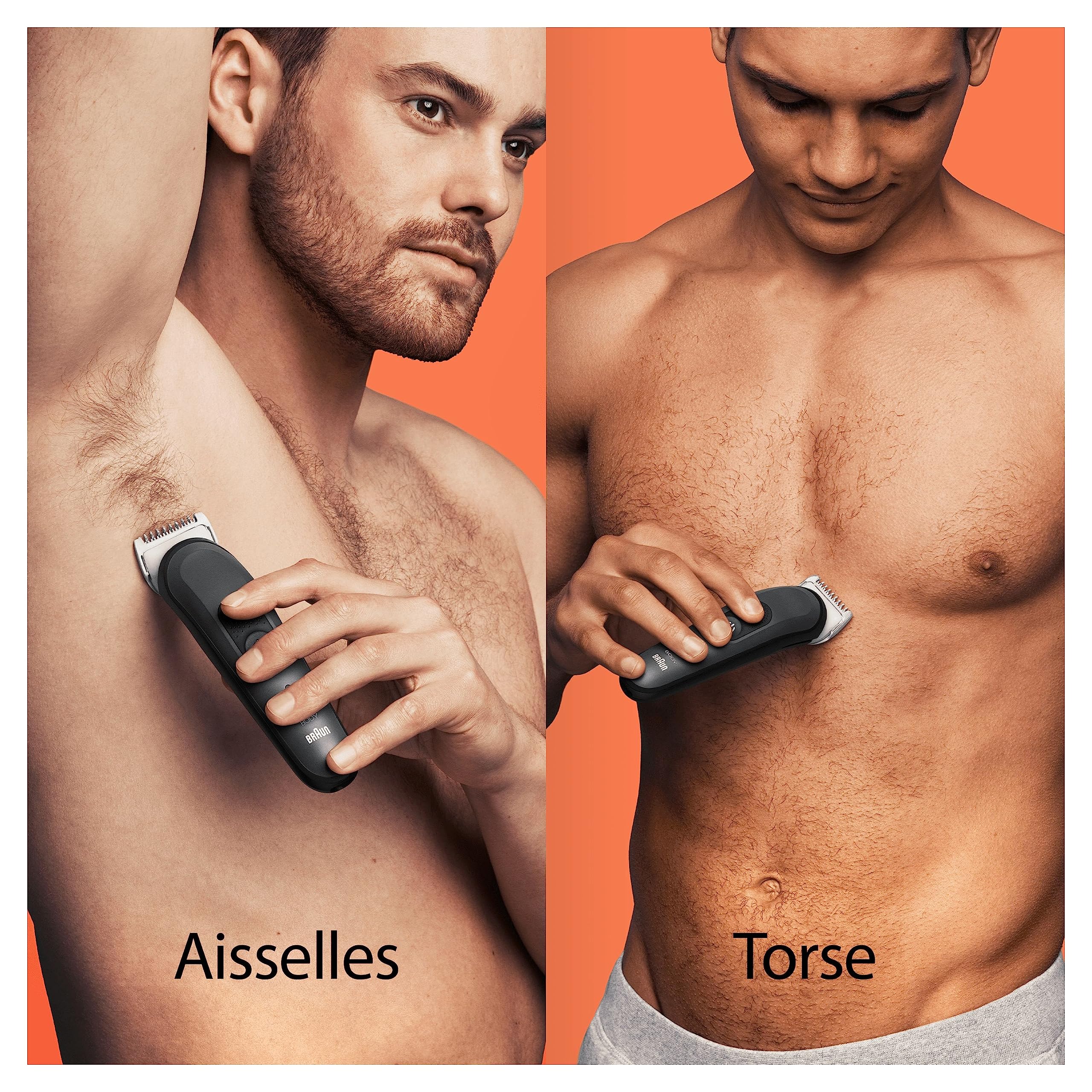 Braun Tondeuse Electrique Pour Le Corps Series 3 Homme, Torse, Aine, Aisselles, Styling Et Plus, Pour Un Rasage Doux, Aux Sabots Clipsables, Lavable, 80 Min D'autonomie, 3340