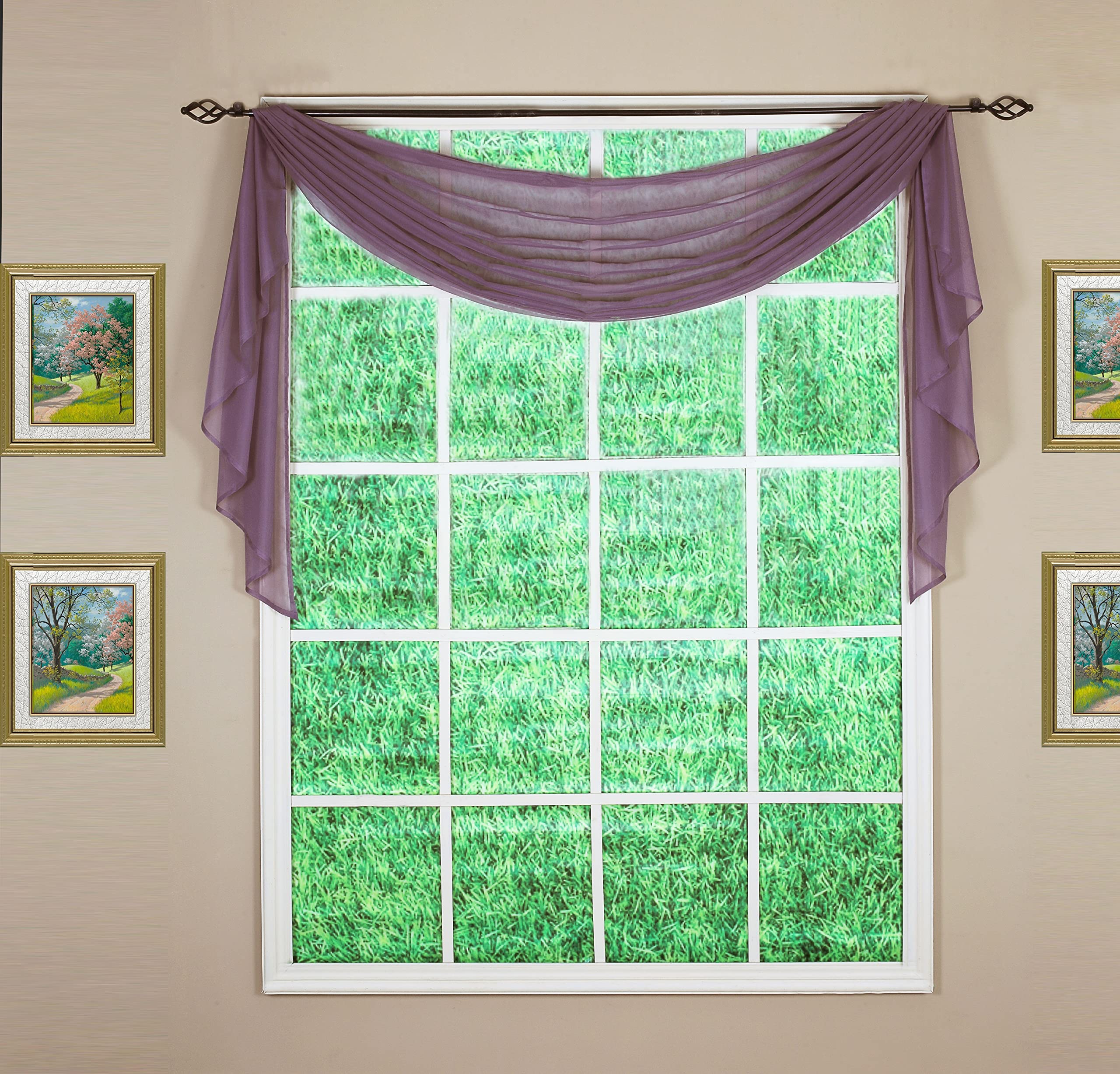 Today's Curtain Emelia Original Voile Scarf 144", Amethyst, 45" W x 144" L
