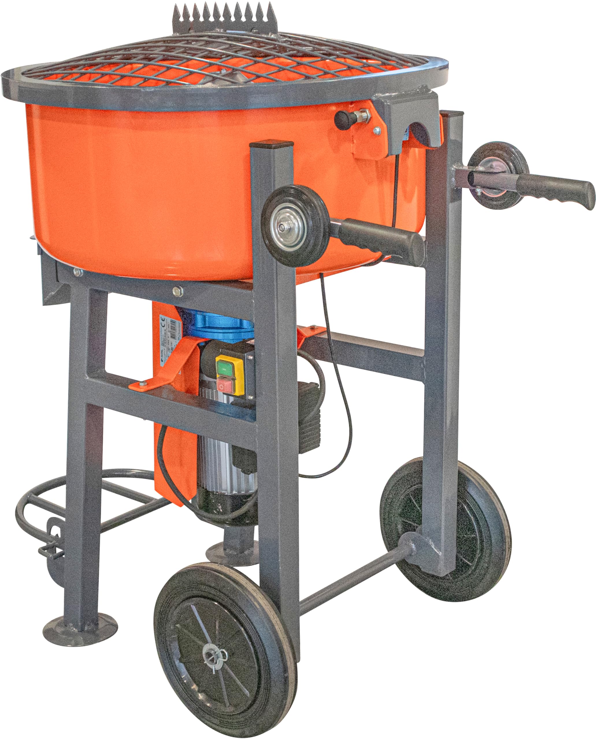 MH140 Profi Betonmischer 230V Zwangsmischer Mischmaschine Beton Zementmischer zum Anrühren von Mörtel, Zement, Putz, Beton, Schüttgut | 1500 Watt Motor | 130 Liter Trommelvolumen | 3 Rührarme