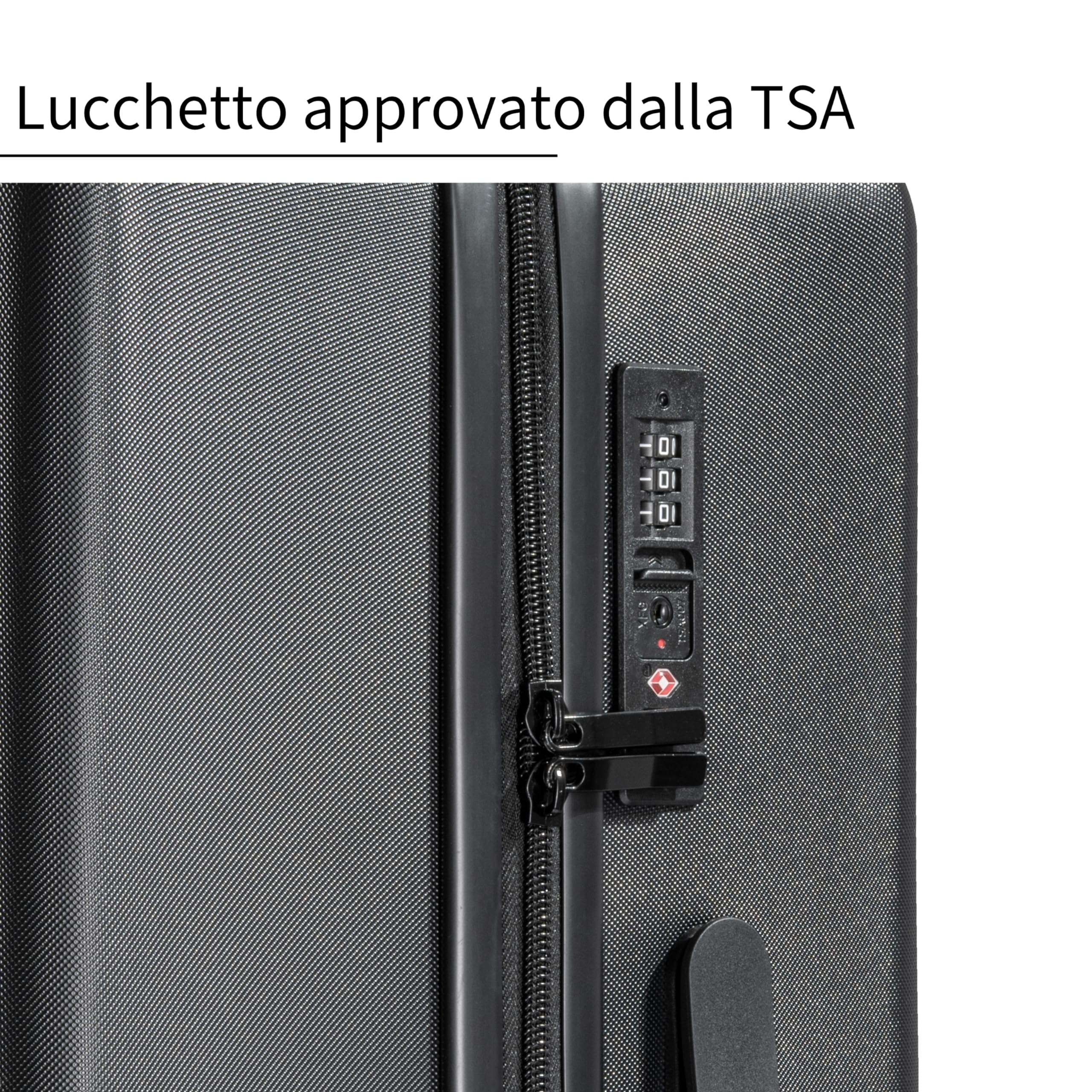 ETERNITIVE - Valigia I Valigia Rigida in ABS I Trolley con Lucchetto TSA I Bagaglio con 4 Ruote a 360° I Valigia Durevole