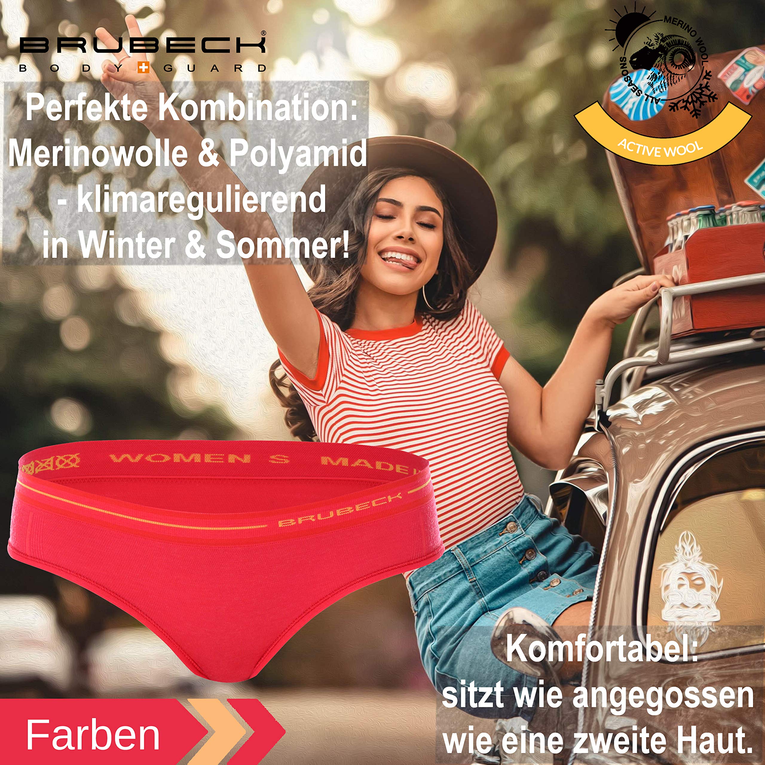 BRUBECK Culotte fonctionnelle pour Femmes framboise S