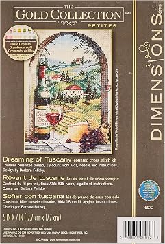 Dimensions Gold Collection Counted Cross Stitch Kit, Dreaming of Tuscany, 18 Count Ivory Aida, 5 x 7