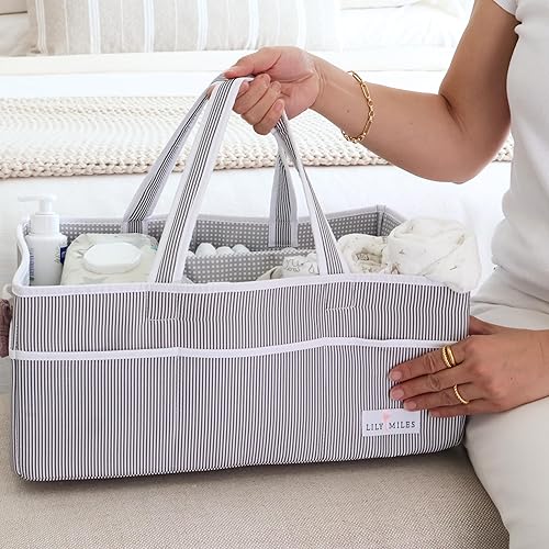 Miniatura 7 de Lily Miles Organizador de pañales extra grande  Paquete de 2  Organizador para pañales de bebé, toallitas o artículos esenciales