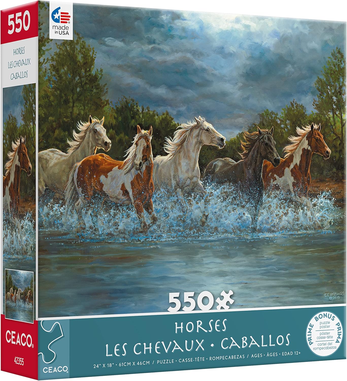 Ceaco - Horses - Storm Crossing - 550 Piece Jigsaw Puzzle : Toys & Games