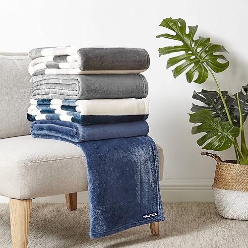 Miniatura 6 de Nautica - Manta de forro polar súper suave y acogedora, artículos esenciales para la habitación del dormitorio