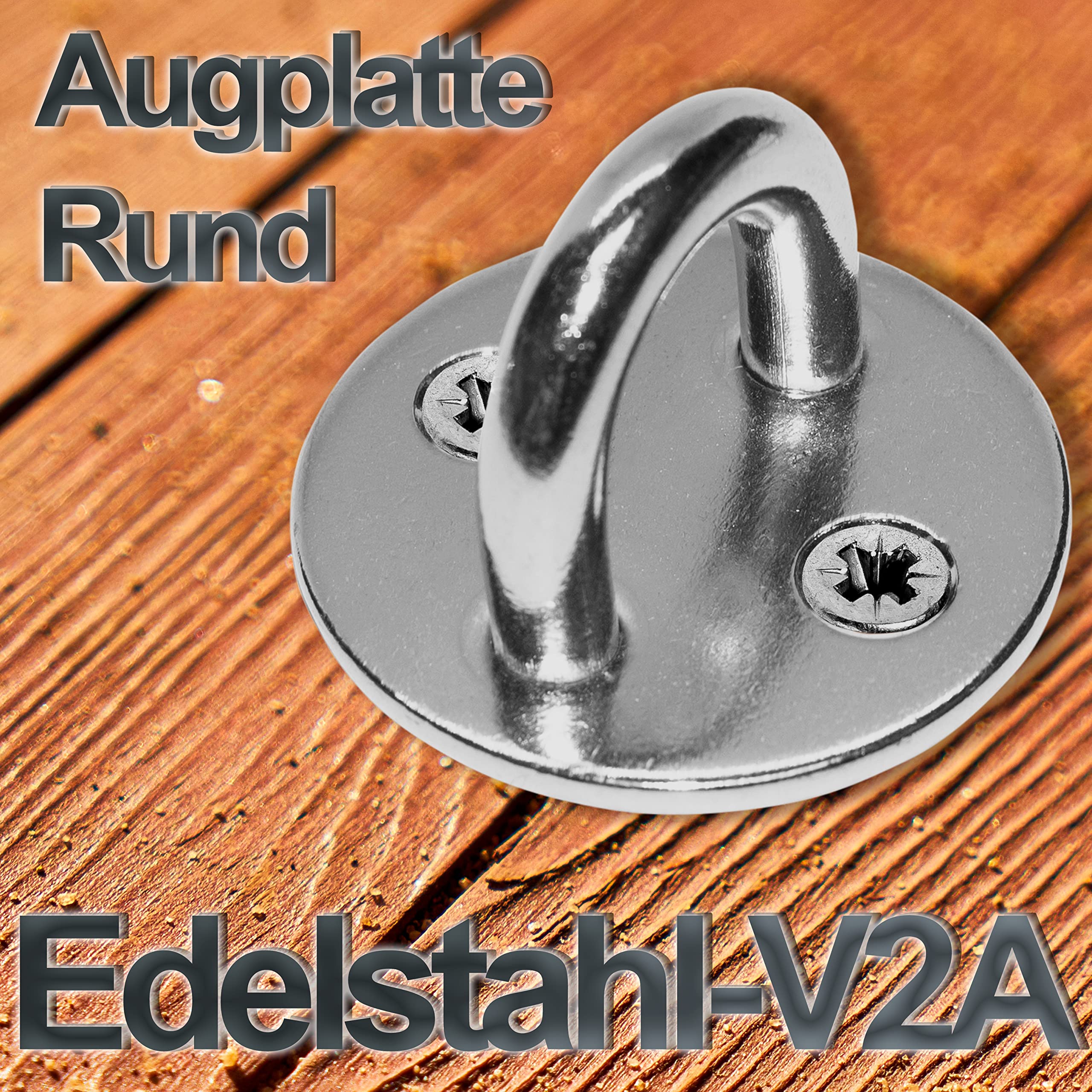 4 Ganci A U Con Piastra Per Occhielli - Acciaio Inox 46x37mm Per Appendere - Foto 4