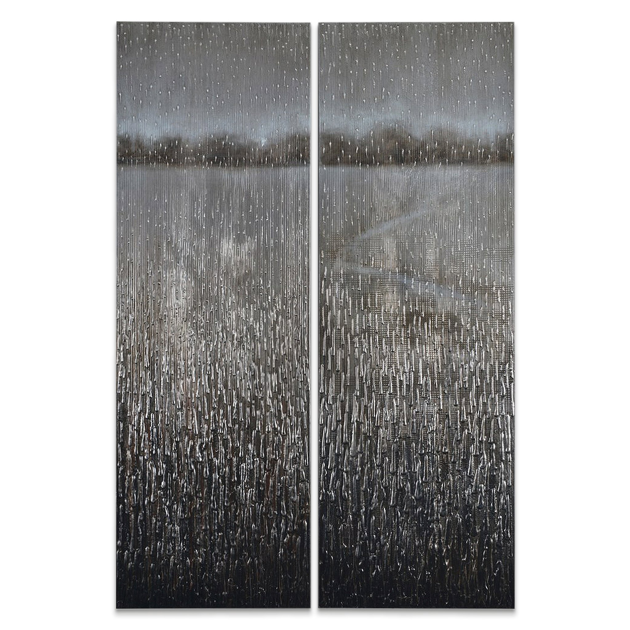 Empire Art DirectEmpire Art Direct Abstract Wall Art Textured Hand Painted Canvas by Martin Edwards, Diptych, 60" x 20" each, Listlessness