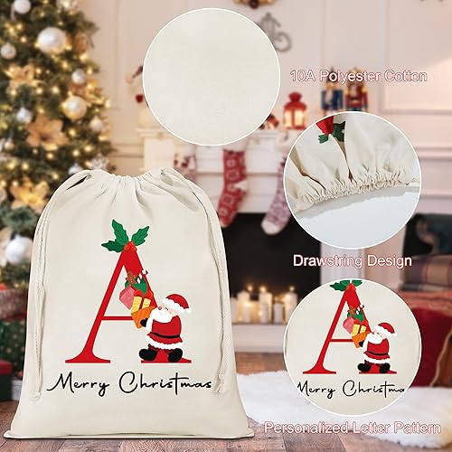 Miniatura 7 de Parima Bolsas grandes de regalo de Navidad, decoraciones navideñas de 20 x 26.97 pulgadas, bolsas de regalo de Navidad reutilizables personalizadas,