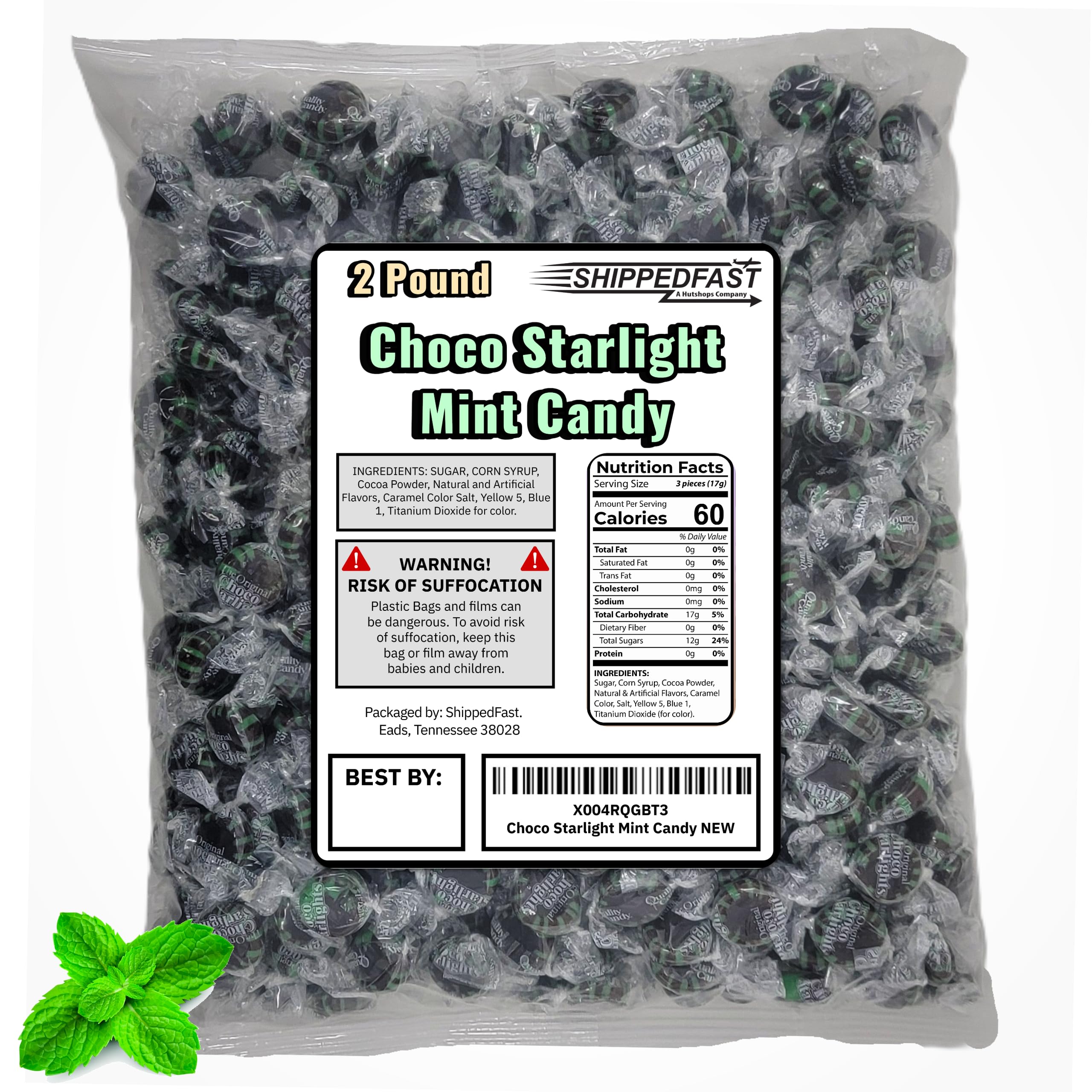 Amazon.com : Choco Starlight Mint Candies. (2 Pound Bag) Minty