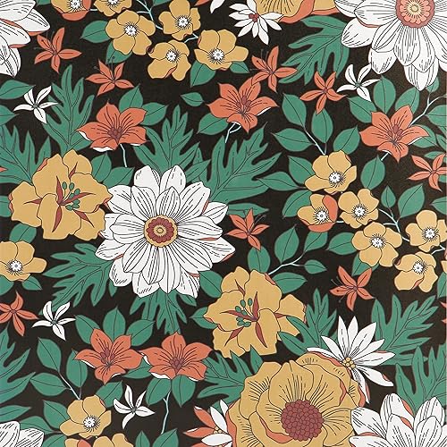 Papel tapiz floral vintage para despegar y pegar hojas y bayas papel tapiz autoadhesivo bohemio extraíble de 177 x 11811 pulgadas