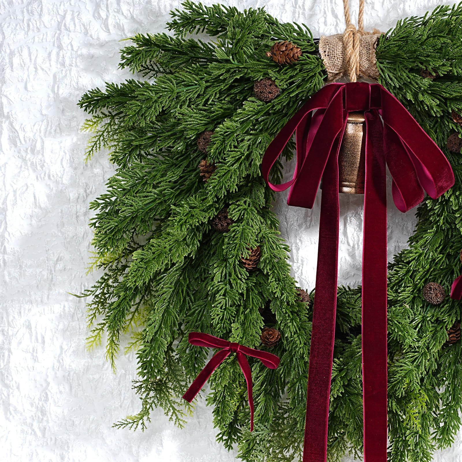 LaRibbons Nastro di velluto bordeaux, 2,5 cm x 23 m
