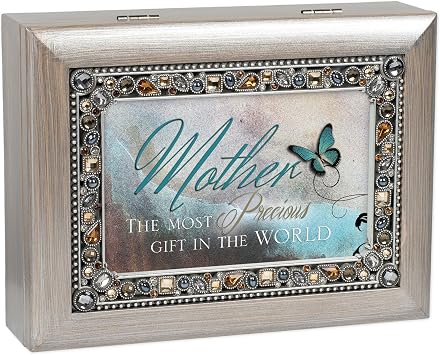 كوخ حديقة الأم هدية ثمينة نحى بيوتر Earthtone Jeweled Music Box يلعب أنت تضيء حياتي