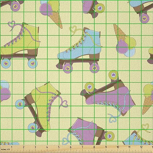 Vista 914 de Lunarable The Yard, tela azul real de The Yard, patrón de cerámica inspirado en el Medio Oriente estilo marroquí, estampado oriental, tela de satén