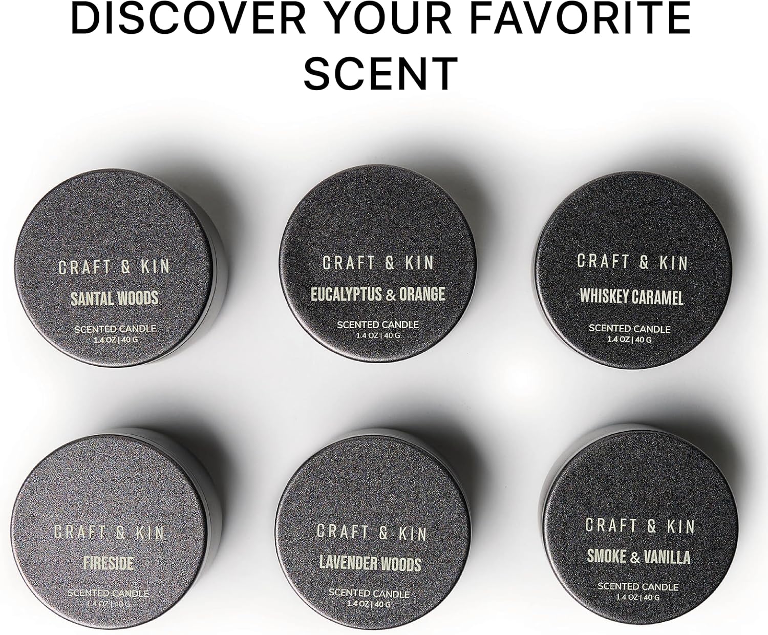 Craft & Kin Scented Votive Candle Gift Set of 6 | Small Luxury Scented Candles Holiday Gift Set for Home | Candle Box with Assorted Scents | 15–20 Hour Burn Each - Image 2