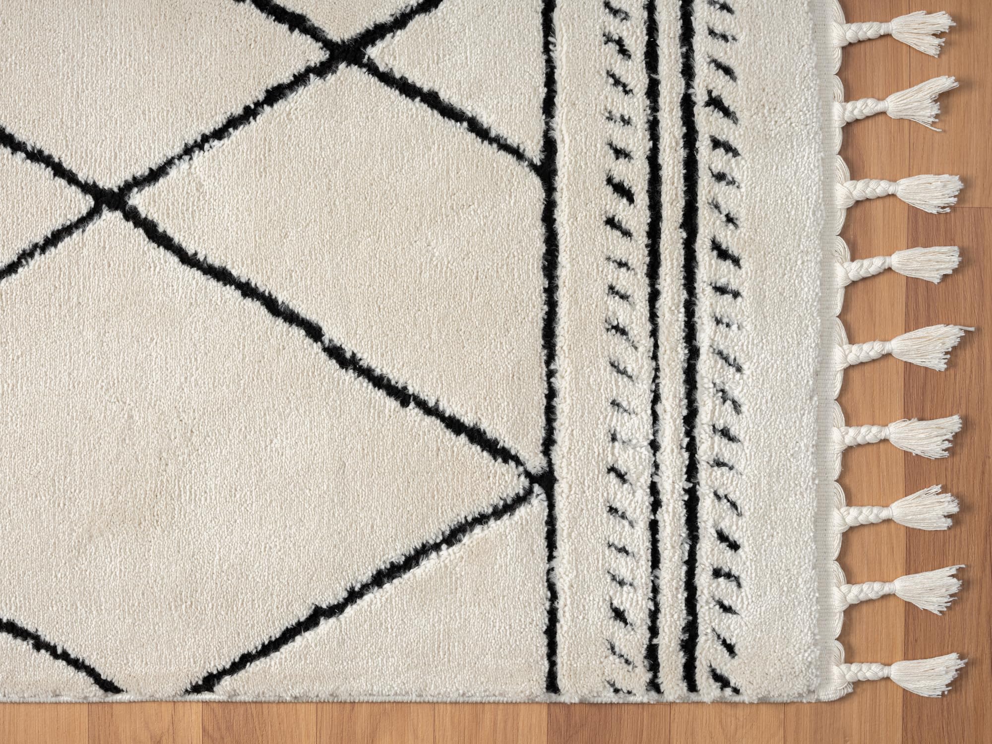MY-RUG Ella Kinderteppich Weiß 160x230 cm - Flauschiger Boho Spielteppich | Weicher Hochflor Teppich fuer Kinderzimmer & Wohnzimmer, Skandinavisches Design, Flusenarm & Fussbodenheizung geeignet