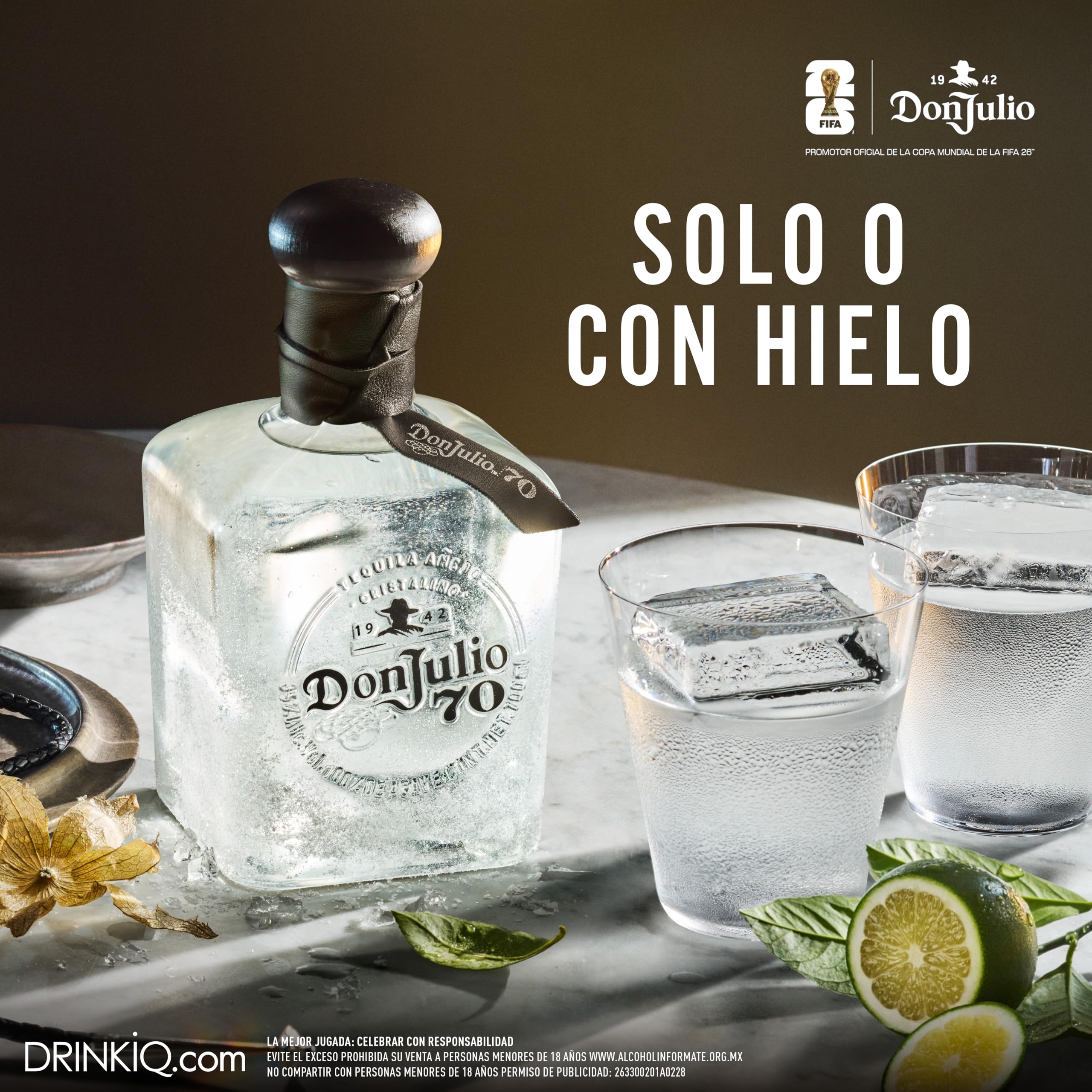 Don Julio, Tequila 70 Cristalino Añejo 700ml, Sabor Suave y Final 