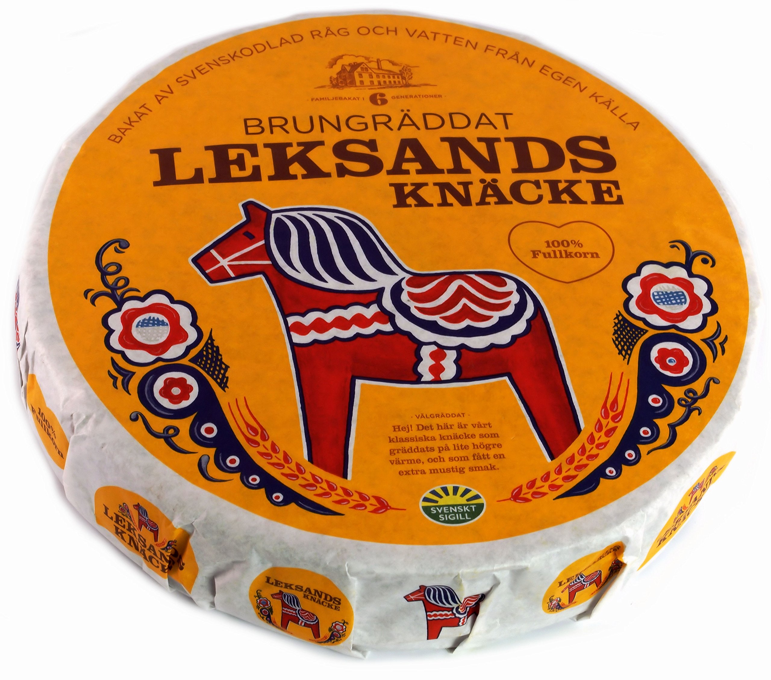 Leksands knäckebröd brungräddat - rundes Knäckebrot, braun (4er Pack)