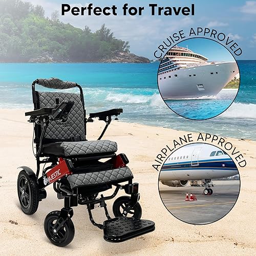 Vista 31 de Silla de ruedas eléctrica plegable de largo alcance 2021, silla de ruedas eléctrica, aprobada por aerolínea, resistente, motorizada por movilidad