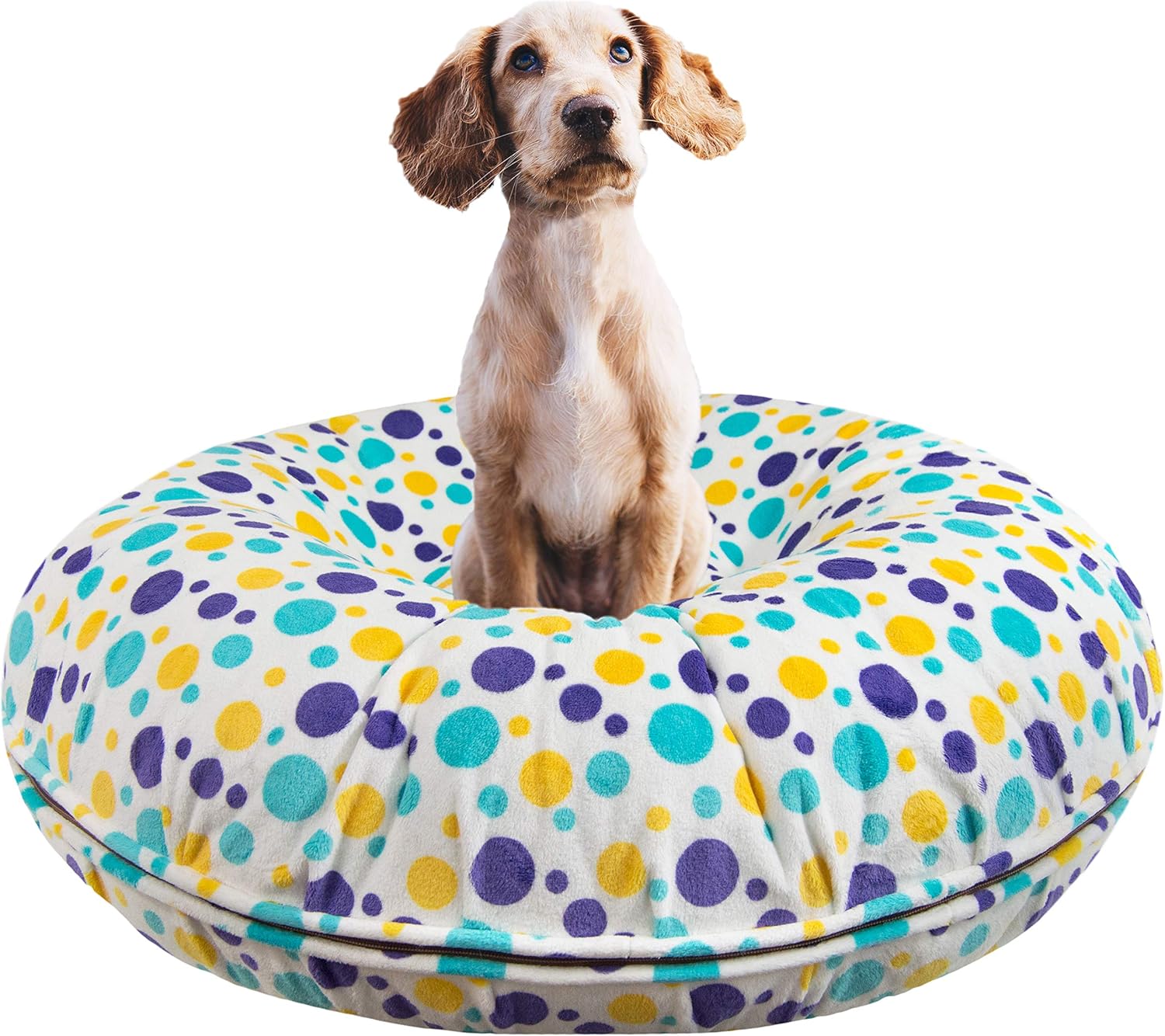 Bessie and Barnie Signature Rosewood Luxury Shag Extra Plush Faux Fur Bagel Pet/Dog Bed (Multiple Sizes)