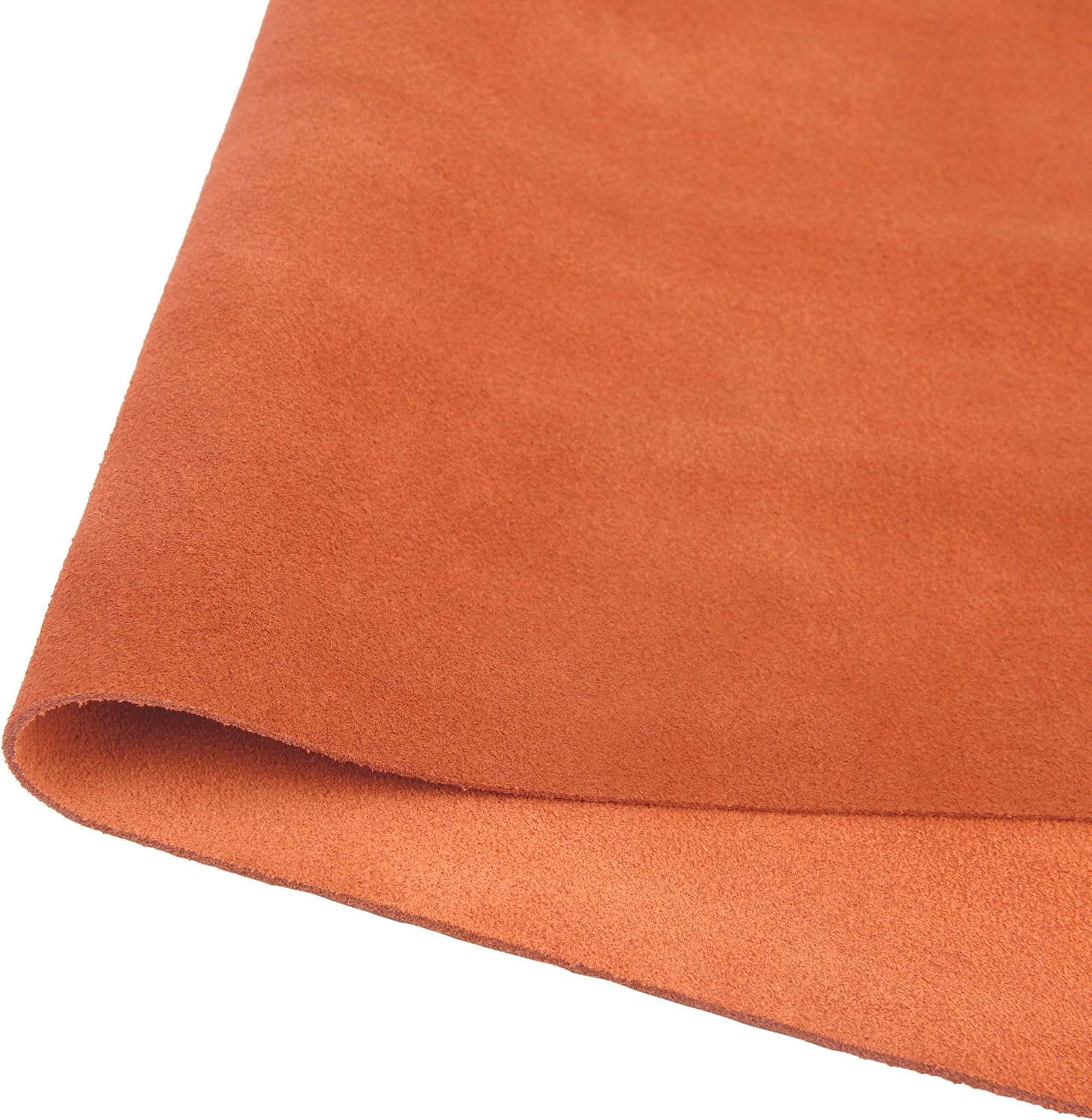 Tas Trost 5-6 OZ 1.5-2.0mm Suede Leather Square for Crafts Tooling Hobby Workshop, Medium Brown,Black DIY Gift Leather Pieces (Orange, 12" x 6")