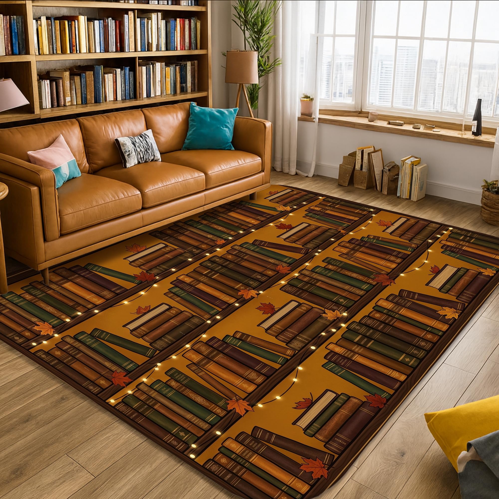 Alfombra de libros antideslizante que decora y evita resbalones