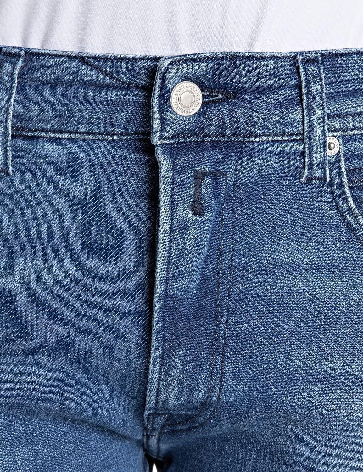 Replay Men's Tapered Fit Denim Shorts, Grey