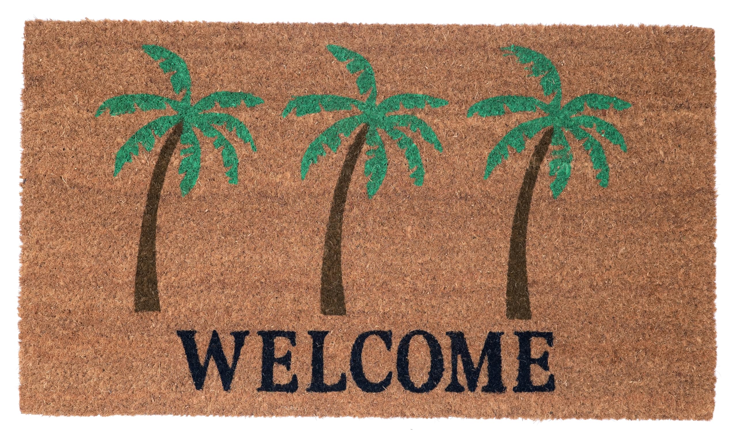 KAF Home - 17 x 30 Coir Doormat - Welcome Palm Trees