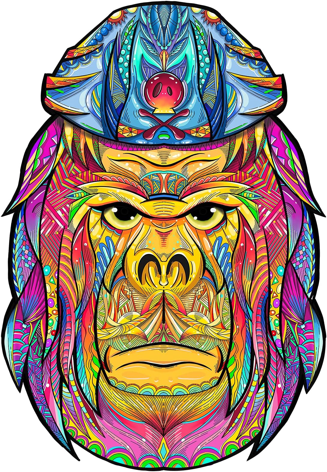 Onefoal Wooden Puzzles for Adults,The Gorilla Wooden Jigsaw Puzzle,223 pcs Irregular Unique Animals Shaped Magic Puzzles Pieces,Family Game Best Gift for Adults(10.2 ั
14.8 inches) Large