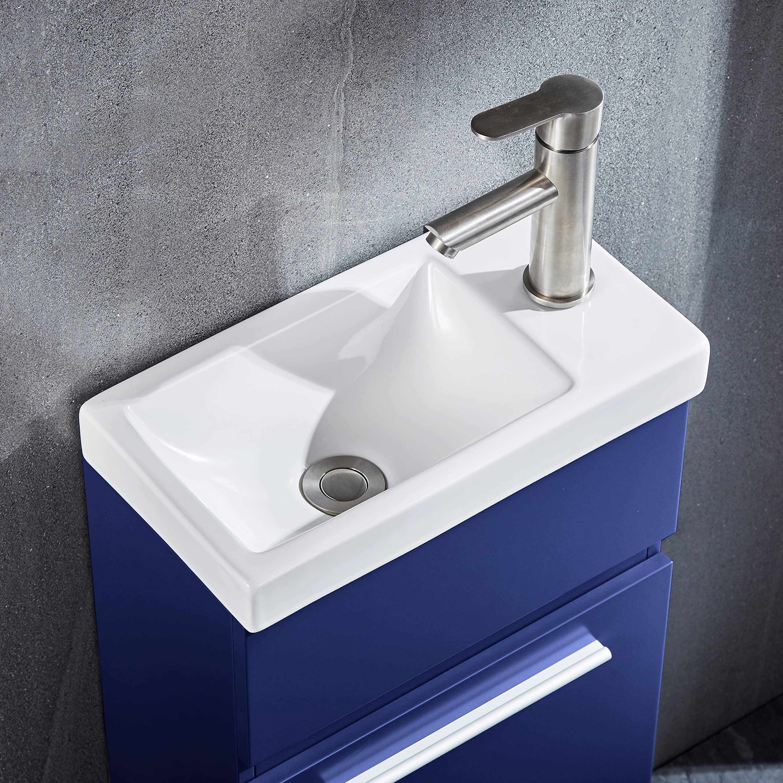 DELAVIN 16" Modern Bathroom Vanity and Sink Set, Bath Storage for Small Space