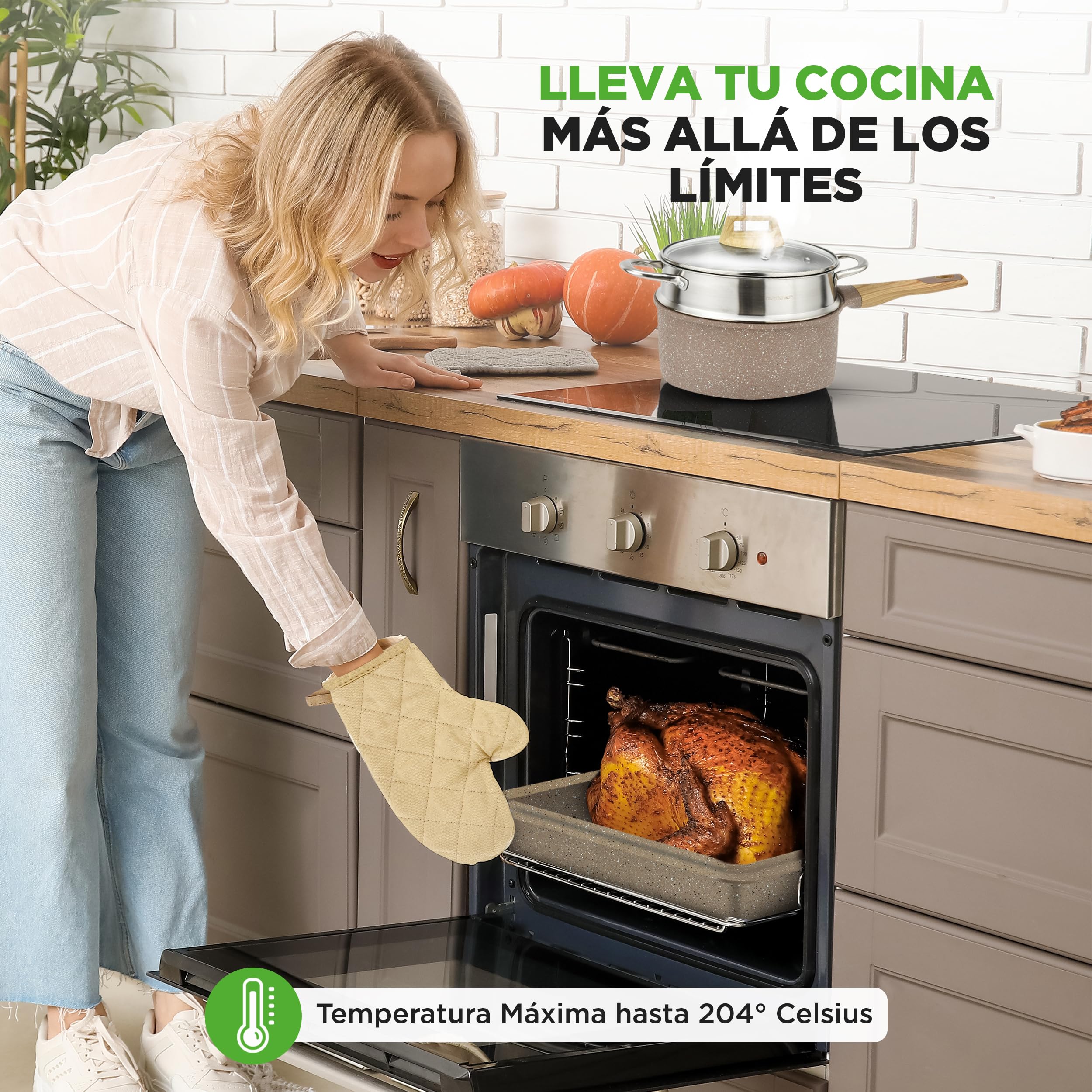 Nutrichef Bateria de Cocina, Antiadherentes, 22 Piezas, Completo, Profesional, Resistentes al Calor