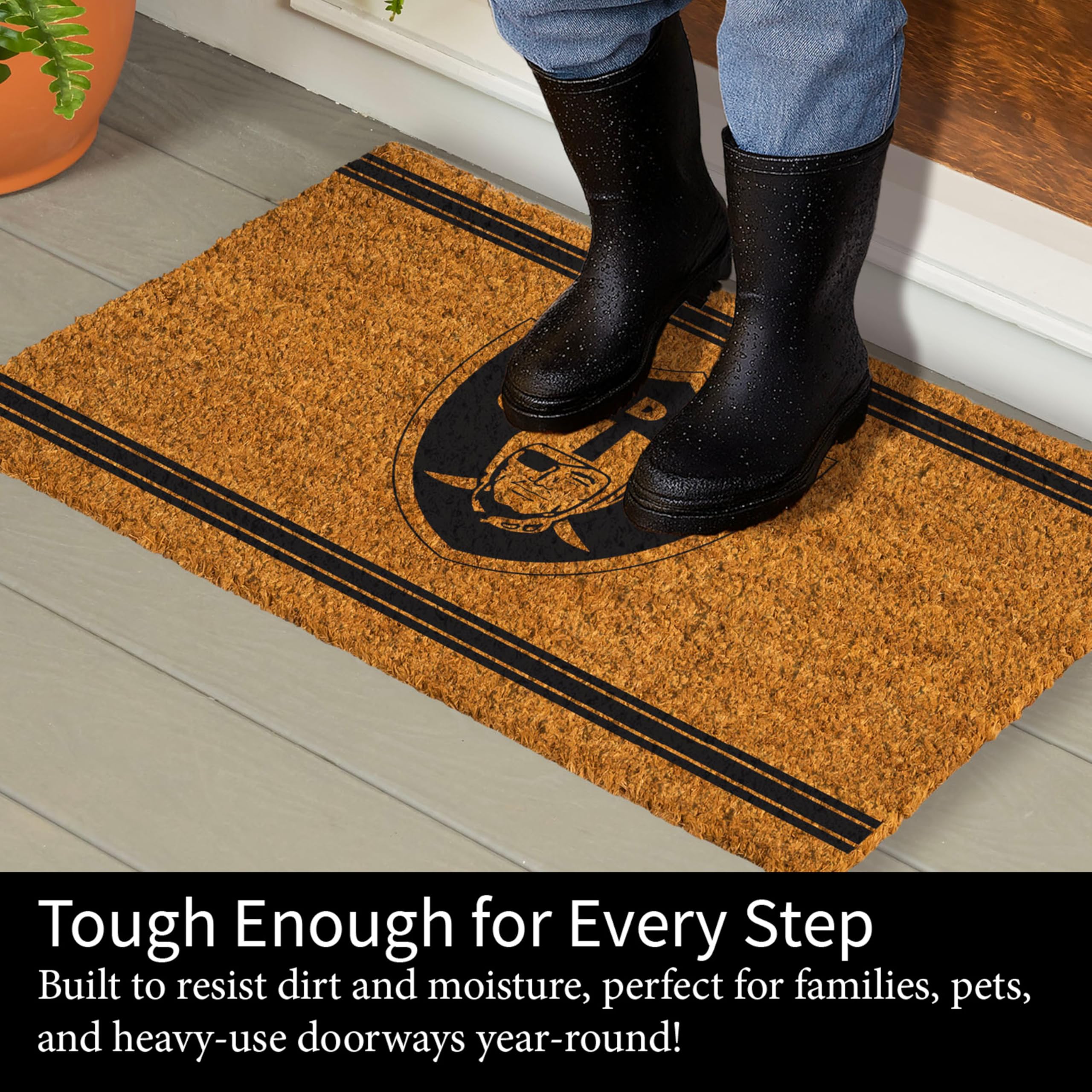 Amazon.com: NFL Las Vegas Raiders Natural Coir Door Mat, Indoor